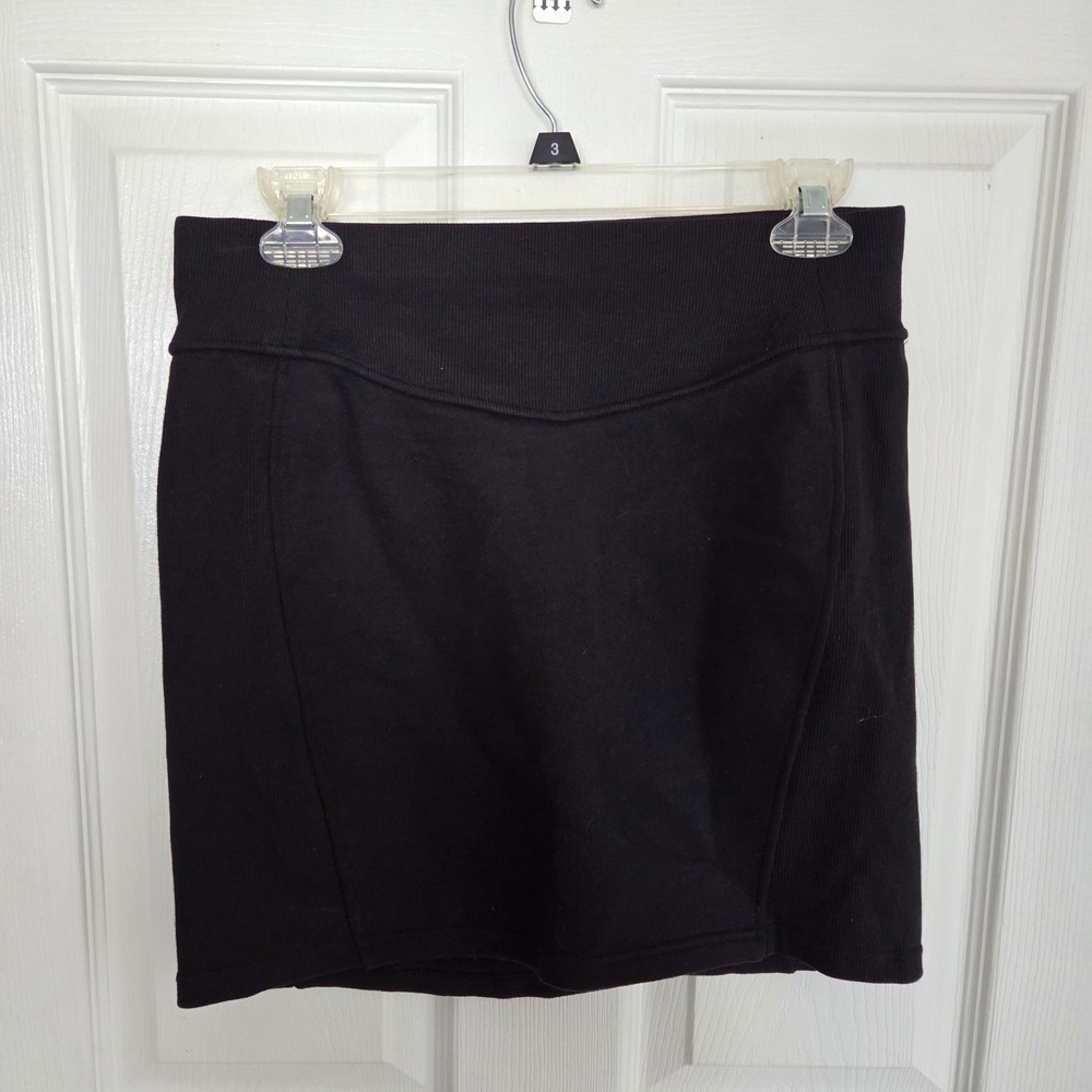 Lululemon Black Cotton Blend Athletic Mini Skirt LW8AL5S Size Medium M Stretch